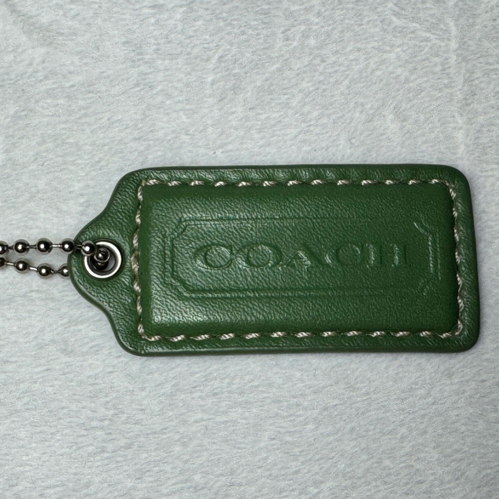 2/$25 Coach Forest Green Leather bag tag